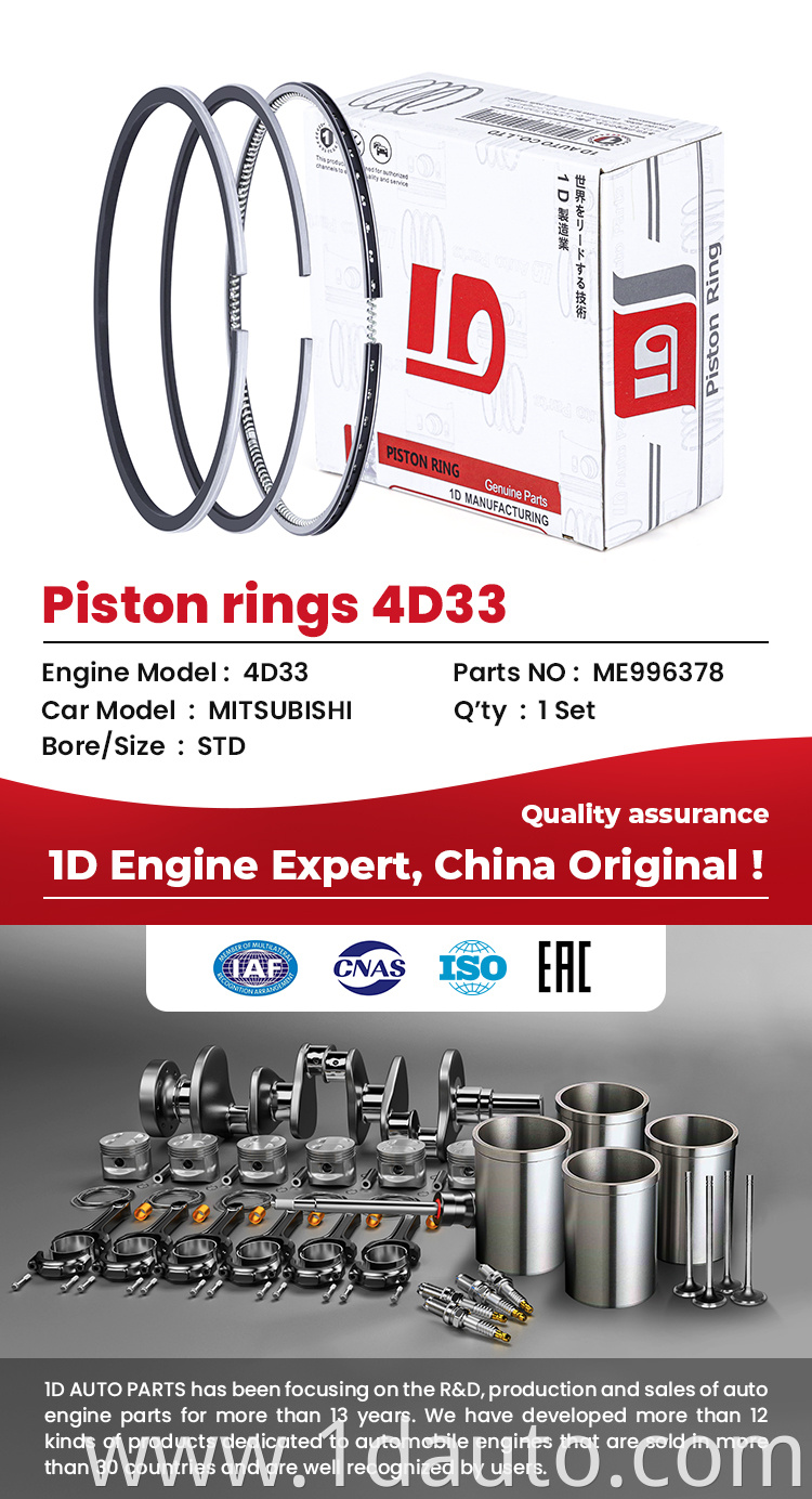 Piston Kit For Mitsubishi 4D33